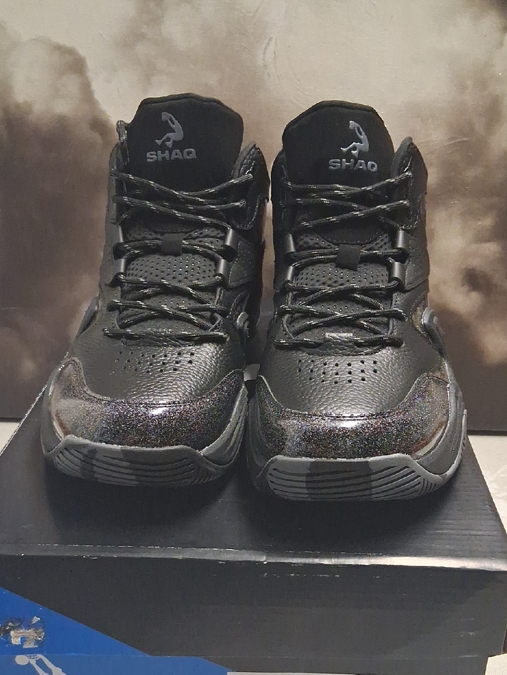 Shaq Men's Black High-Top Basketball Shoes Sae 12